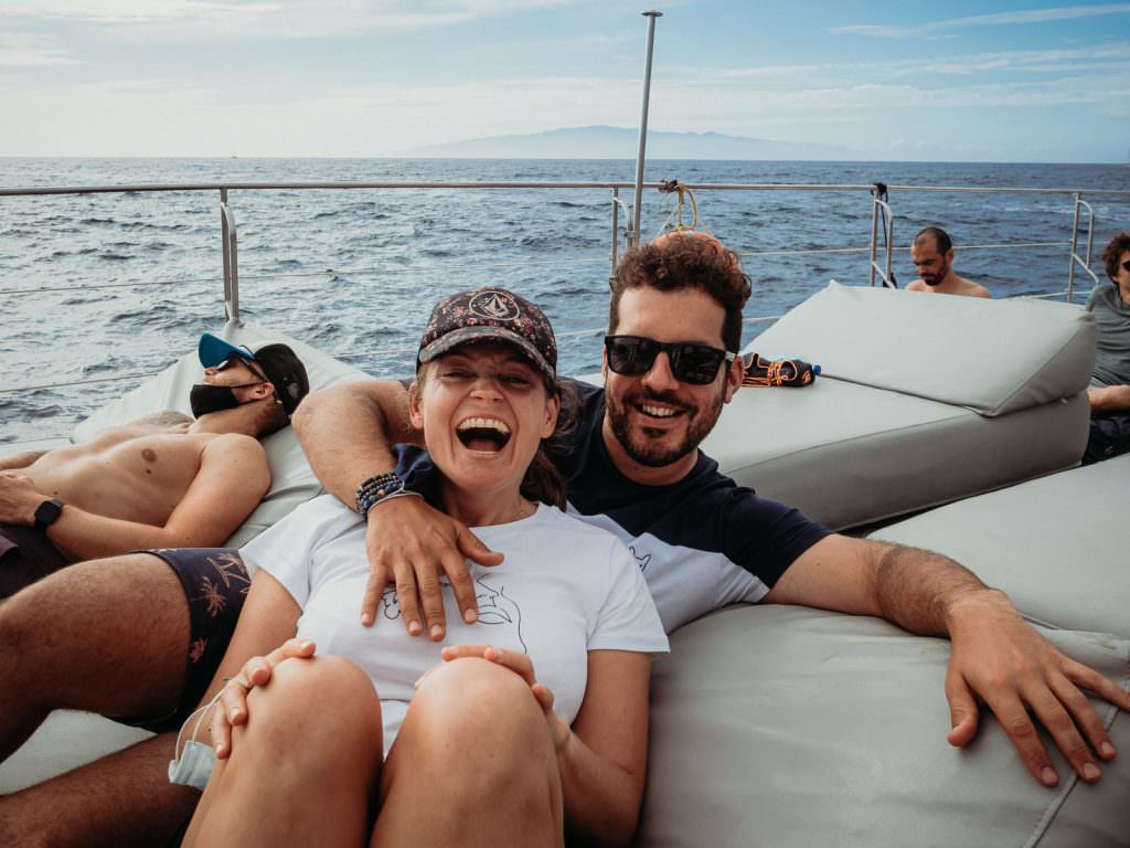 Wedding photographer Meral with her husband on a boat
