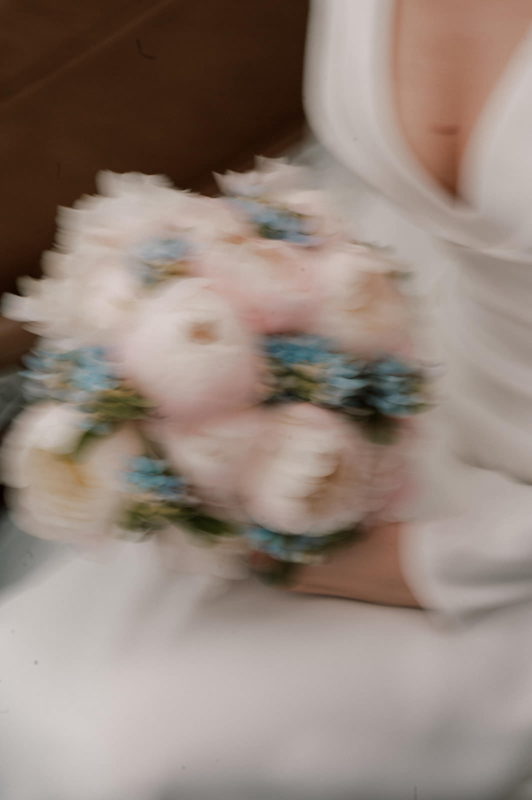 artistic photo of wedding bouquet