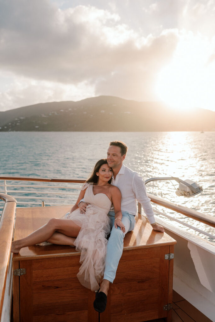 luxury yacht wedding ceremony in the Caribbean Sea